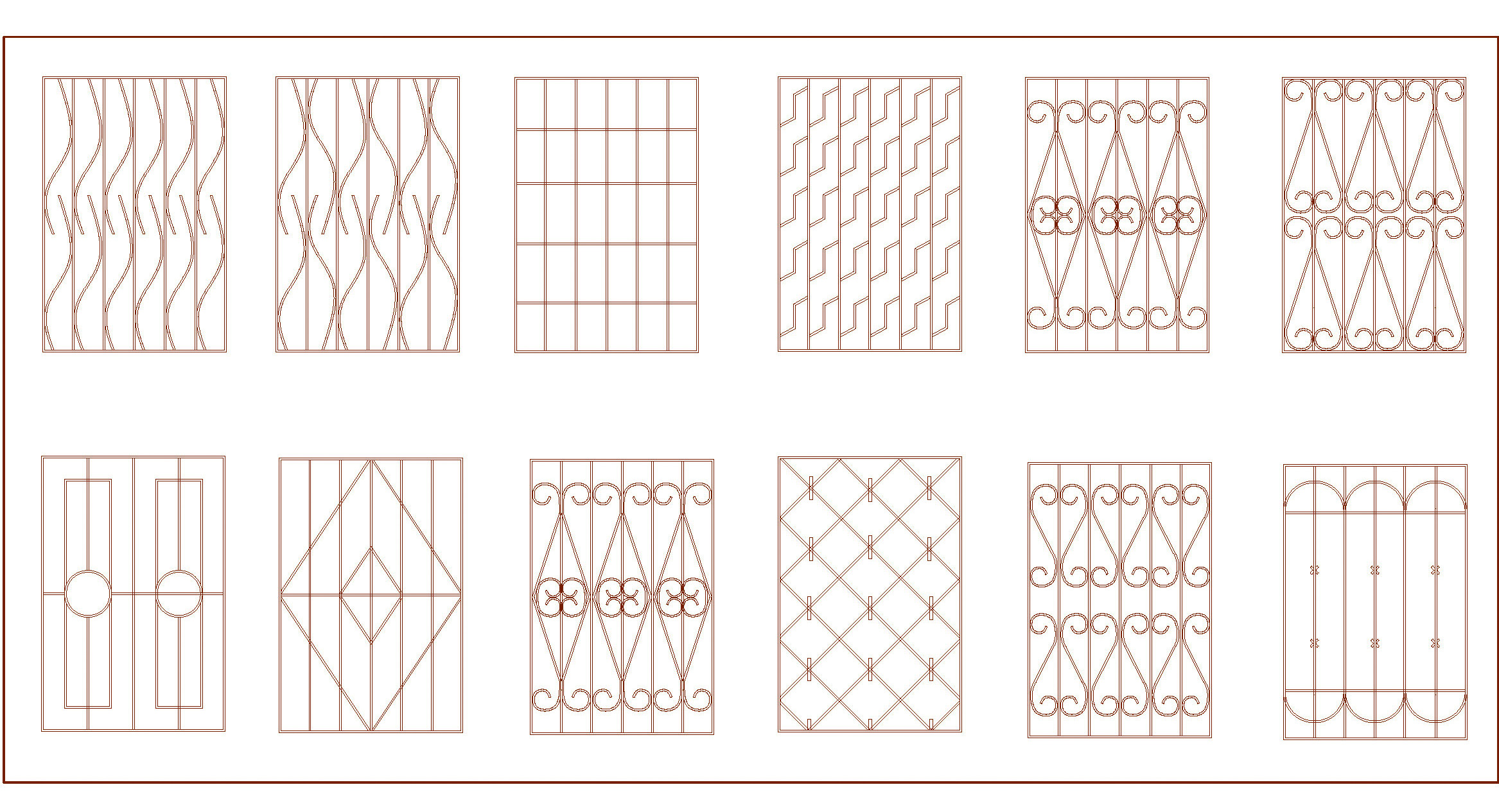 MS Iron Bar Grill Design Free CAD Block Download